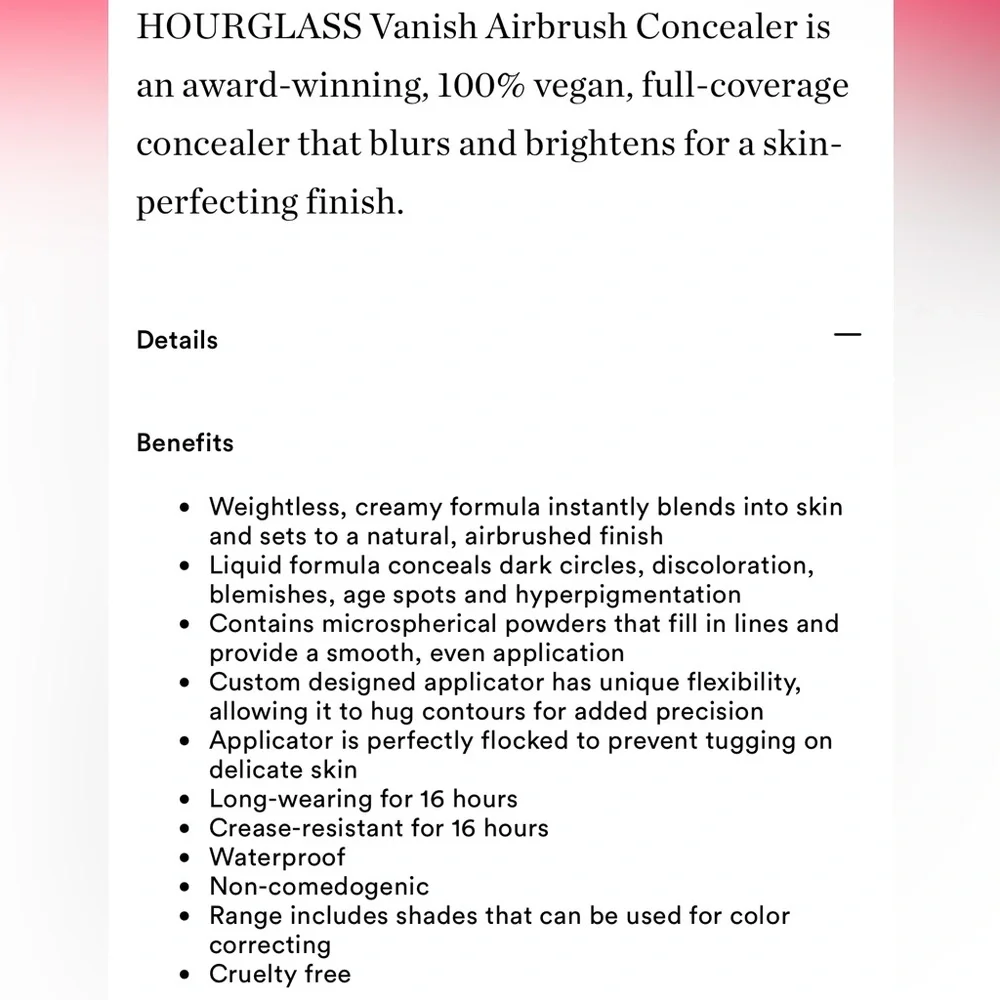 Hourglass ‘Cotton/2’ Varnish Airbrush Concealer